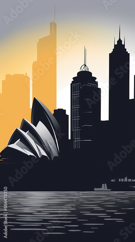 Wallpaper Mural Silhouette chalk Sydney vector image Torontodigital.ca