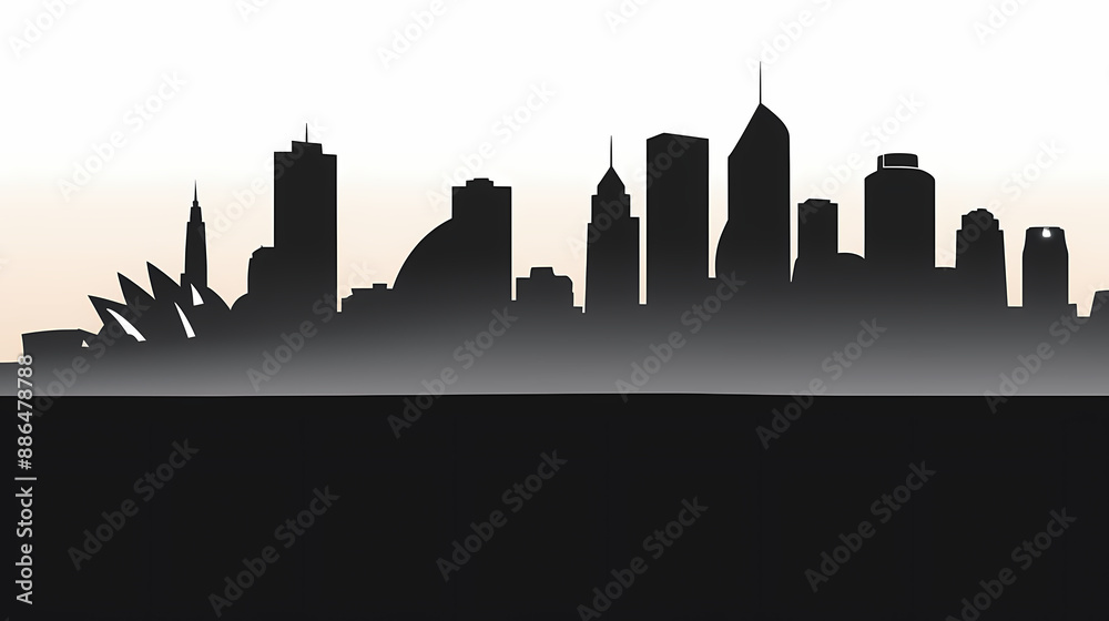 Silhouette chalk Sydney vector image Silhouette chalk Sydney vector image