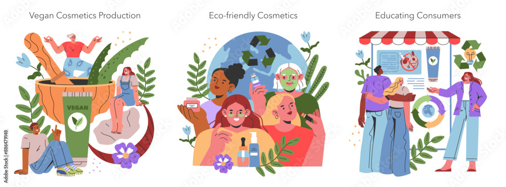 Ethical Cosmetics. Flat Vector Illustration Ethical Cosmetics. Flat Vector Illustration