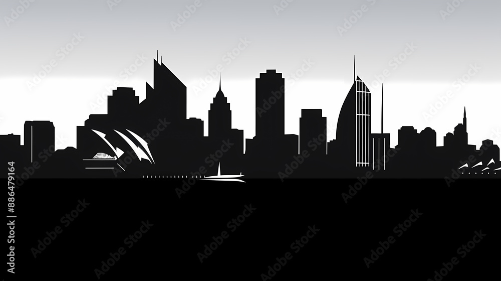 Naklejka premium Silhouette chalk Sydney vector image