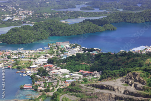 Palau islands view from above on a sunny autumn day