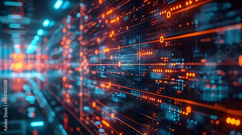 Wallpaper Mural Futuristic Digital Network Architecture Model Showcased in High Tech Lab for Business Communication and Technology Innovations Torontodigital.ca