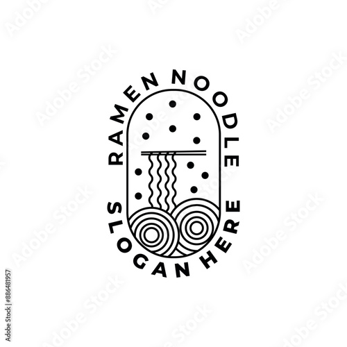 noodle line art logo vector illustrator design
