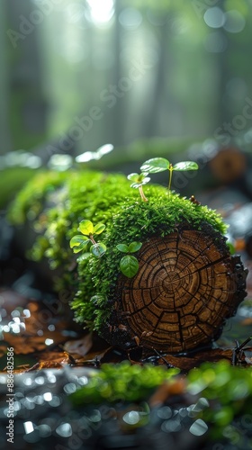 Wallpaper Mural Detailed photo of moss on a fallen log, 32k resolution. Torontodigital.ca