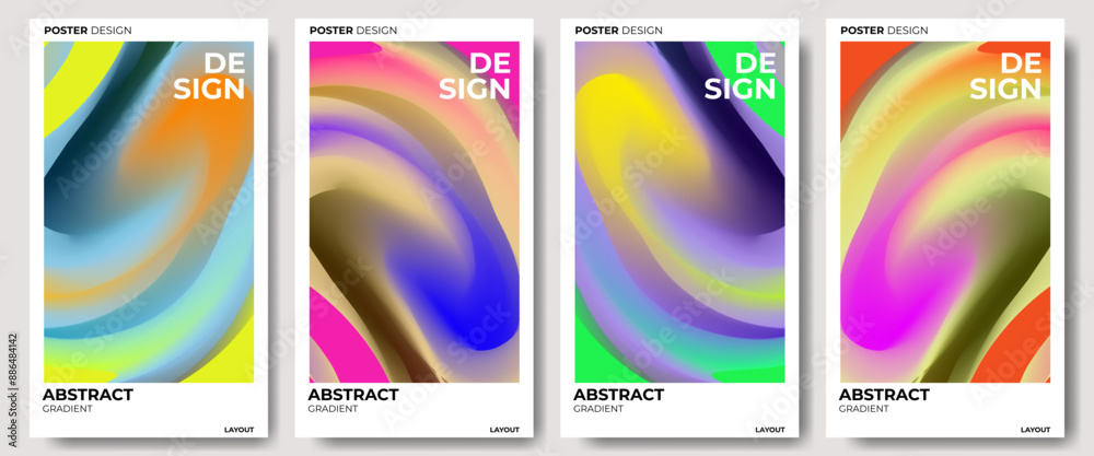 Abstract gradient poster design with modern style Abstract gradient poster design with modern style