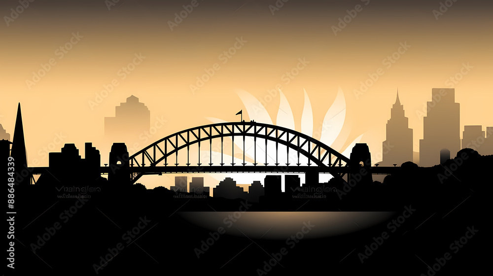 Obraz premium Silhouette chalk Sydney vector image