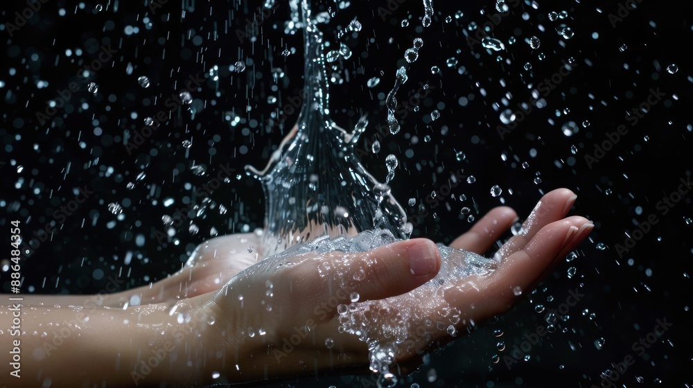 Fototapeta premium Water Splashing on Hands