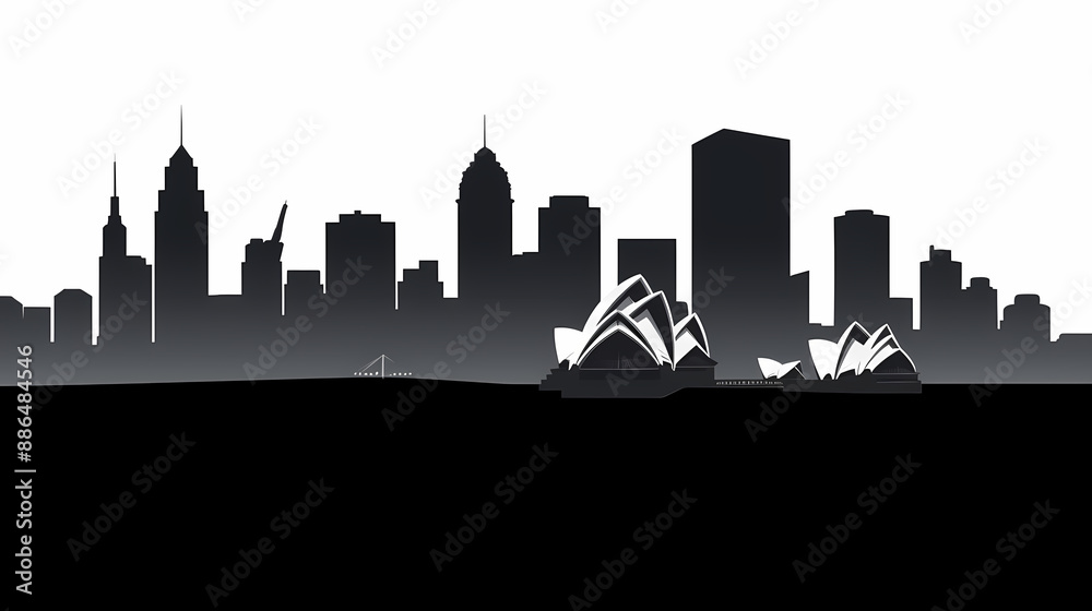 Fototapeta premium Silhouette chalk Sydney vector image