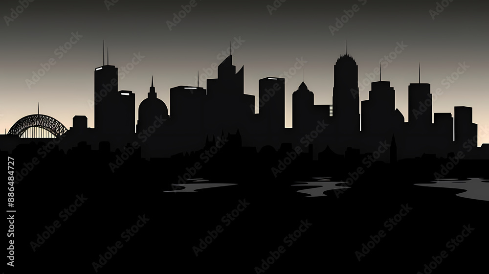 Naklejka premium Silhouette chalk Sydney vector image