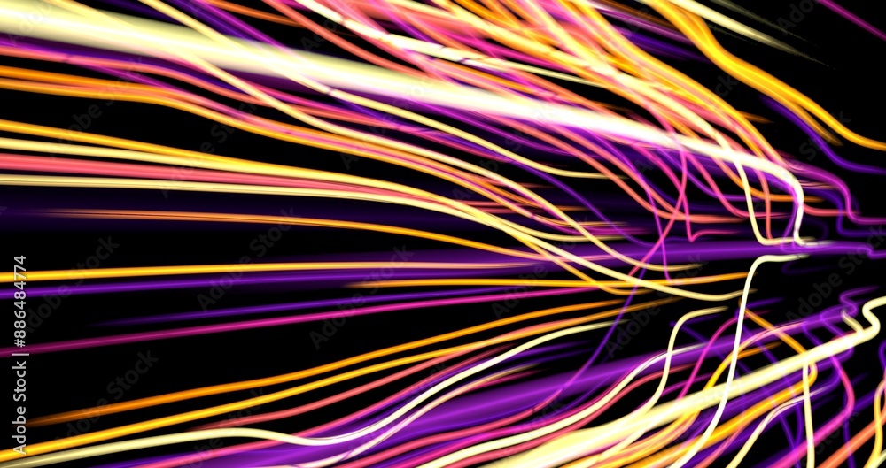 Neon light wave background, 3d Rendering