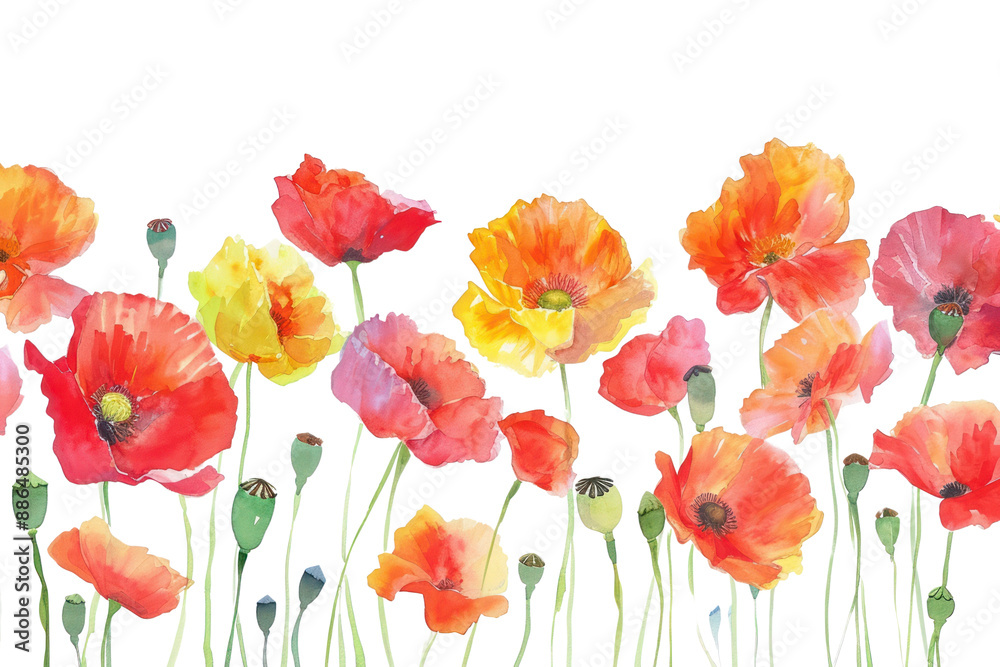 Fototapeta premium PNG Poppy backgrounds flower nature.