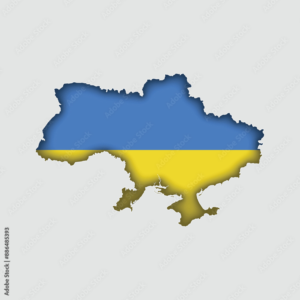 UKRAINE Map with flag in body UKRAINE Map with flag in body