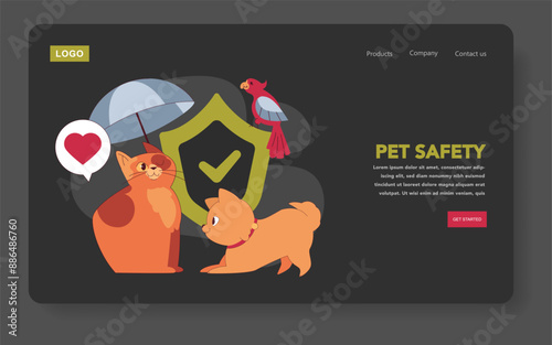Pet Friendly Space. Flat Vector Illustration