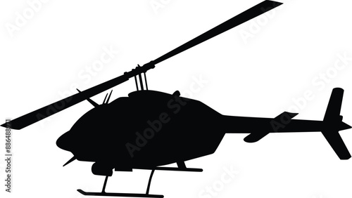 Helicopter silhouette full length illustration