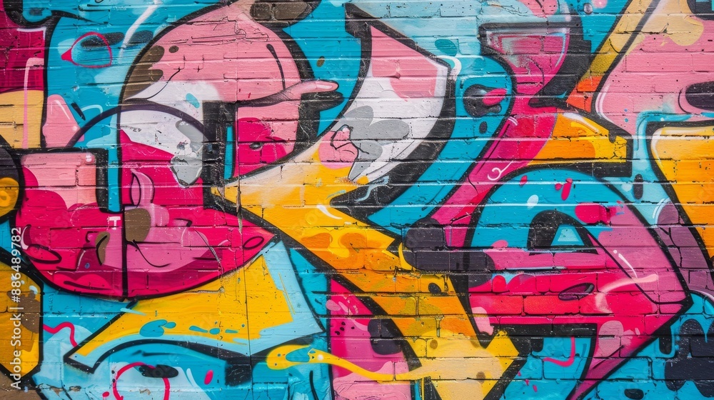 Dark background with colorful graffiti Dark background with colorful graffiti