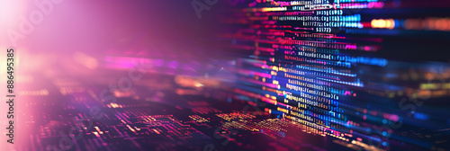 Software development, digital technology concept. Software developer, coding web banner or background  photo