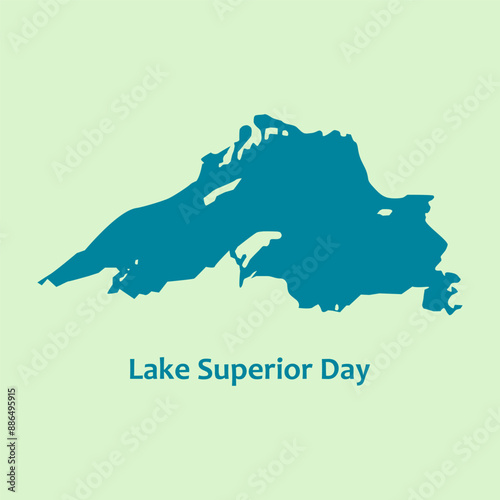 Lake Superior Day vector, illustration. Lake Superior Day is celebrated annually on the third Sunday in July. 