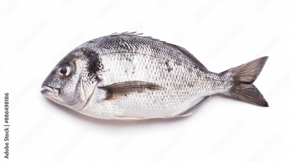 A bream with subtle watercolor shades isolate on white background A bream with subtle watercolor shades isolate on white background