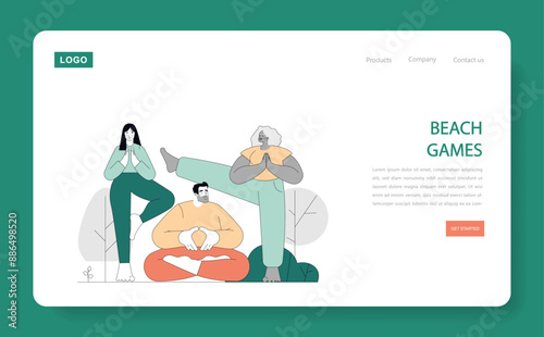 Summer Activities. Flat Vector Illustration