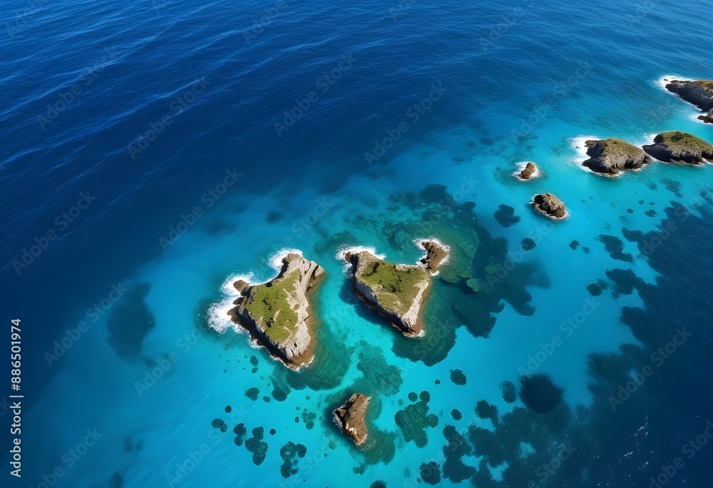 Fototapeta premium Beautiful beach scenery, high angle view of the sea