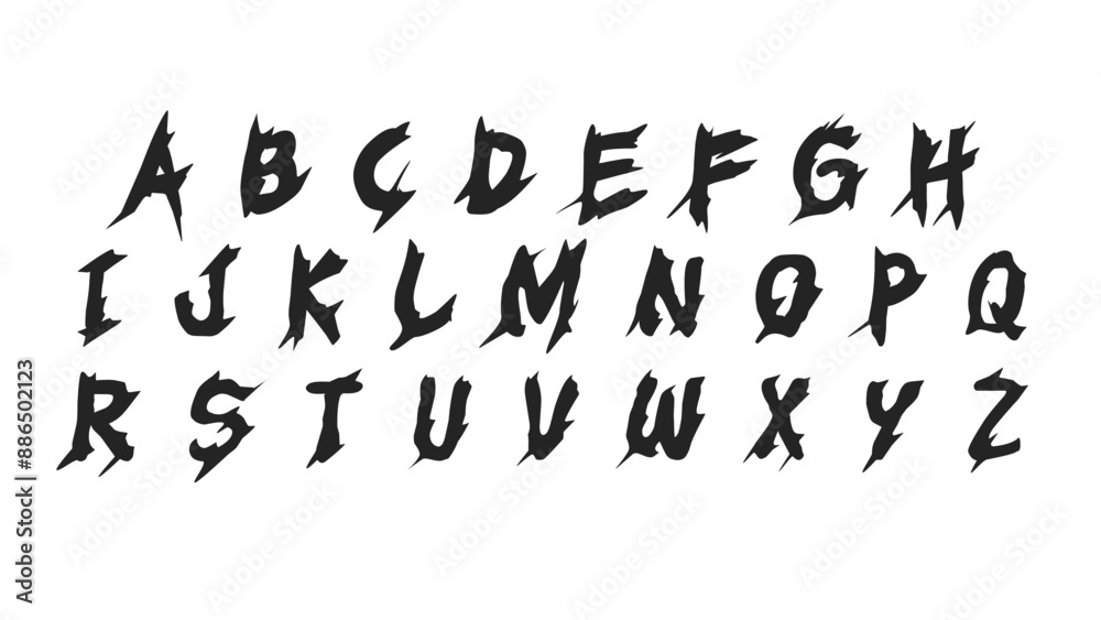 Gothic font, medieval dark y2k alphabet, letter typography print, dark vintage scary typeface. Rock poster sign, handwritten graffiti, hardcore calligraphy. Gothic font design Gothic font, medieval dark y2k alphabet, letter typography print, dark vintage scary typeface. Rock poster sign, handwritten graffiti, hardcore calligraphy. Gothic font design