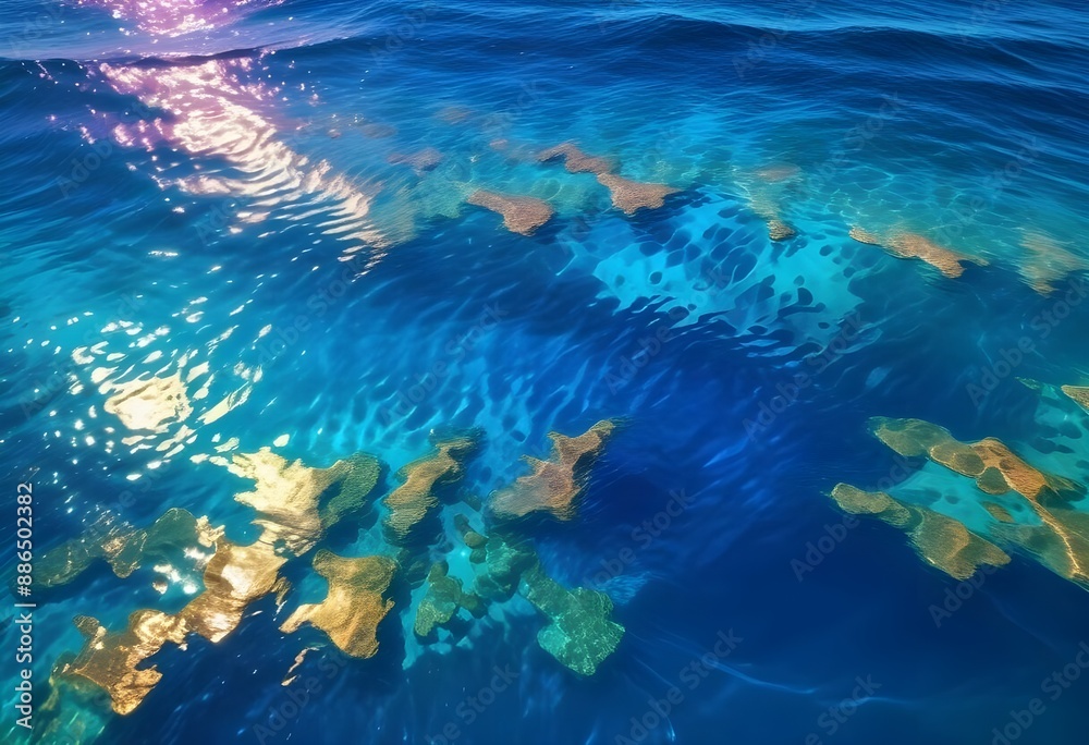 Beautiful beach scenery, high angle view of the sea