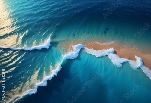 Beautiful beach scenery, high angle view of the sea