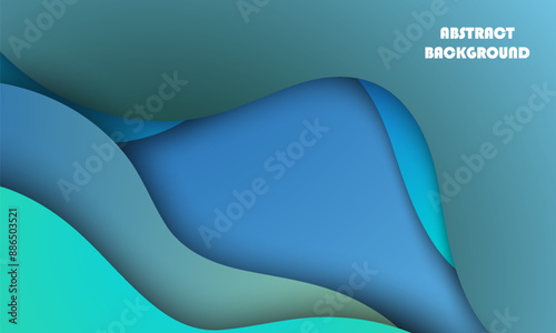 Abstract modern colorful, gradient dynamic geometric abstract wavy background and papercut style effect design vector illustration.