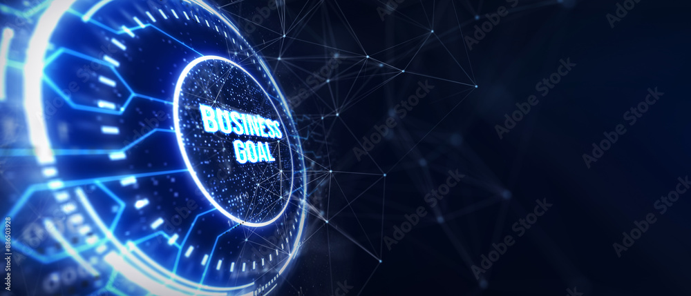 Obraz premium Business goal concept.Business, Technology, Internet and network concept. 3d illustration