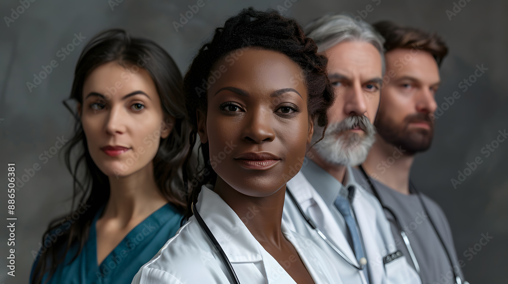Portrait of a female medical worker with a stethoscope. AI Generated Portrait of a female medical worker with a stethoscope. AI Generated