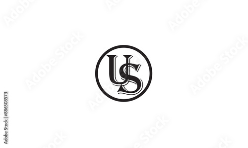 US, SU , U , S , Abstract Letters Logo Monogram 