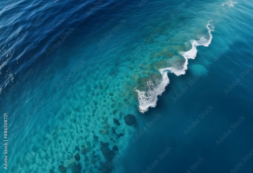 Beautiful beach scenery, high angle view of the sea