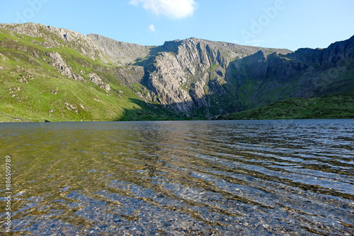 Cwm and Llyn Idwal, also known as The Devil’s Kitchen is a glacial cirque or corrie valley in the Glyderau range of mountains in northern Snowdonia, North Wales. photo