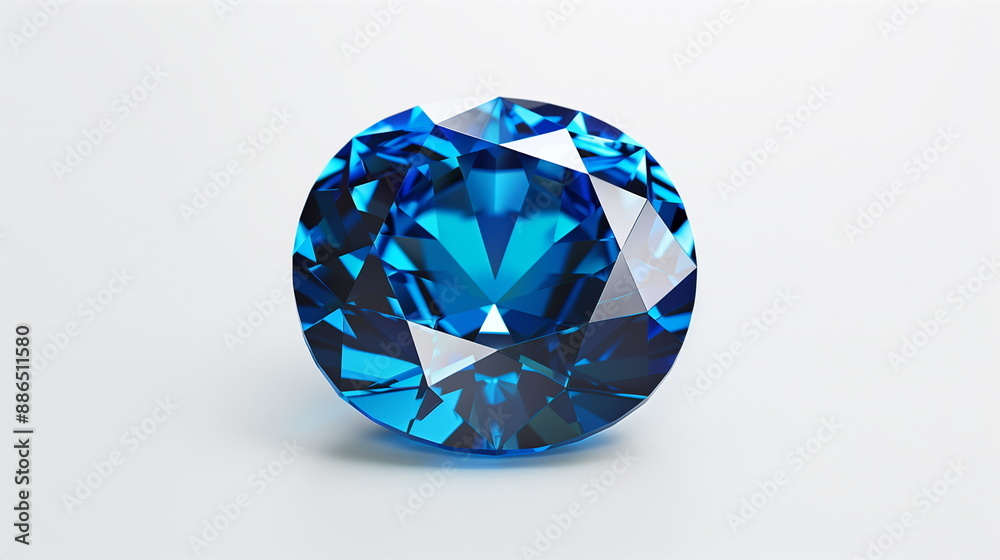 Blue diamond on white background : Jewelry. AI Generative. Blue diamond on white background : Jewelry. AI Generative.