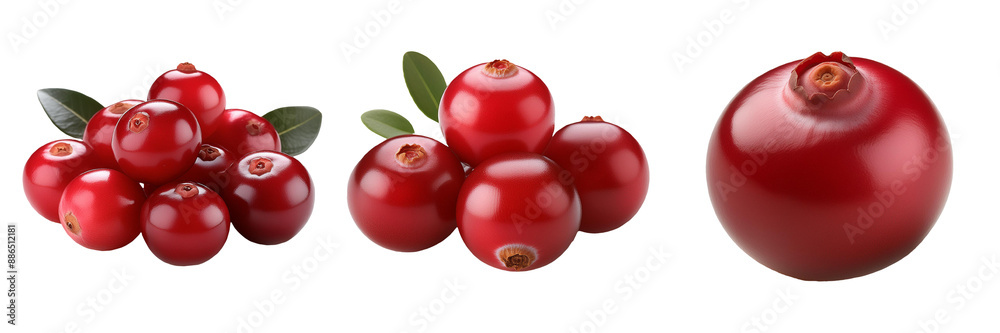 cranberries isolated on transparent background