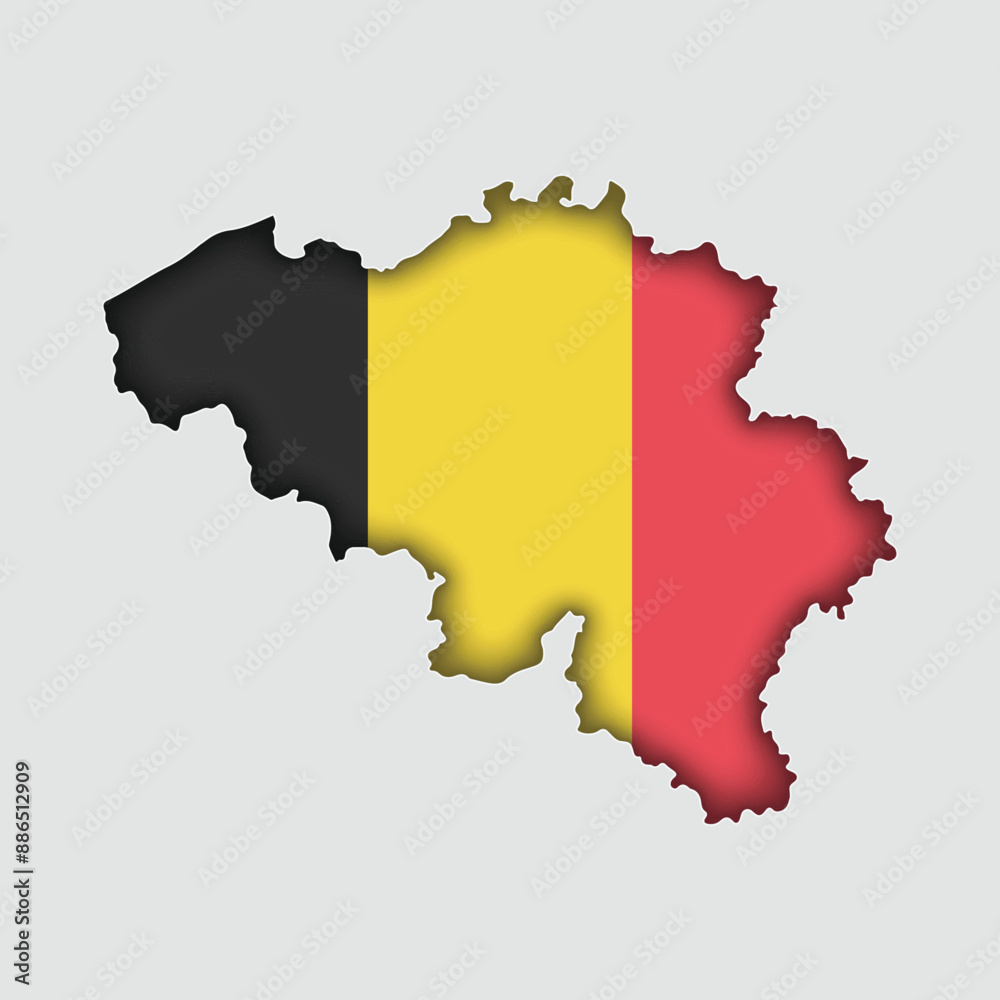 Obraz premium BELGIUM Map with flag in body