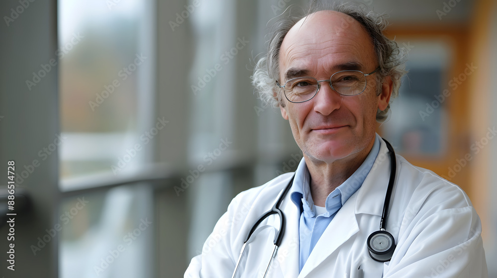 Portrait of a male medical worker with a stethoscope. AI Generated Portrait of a male medical worker with a stethoscope. AI Generated