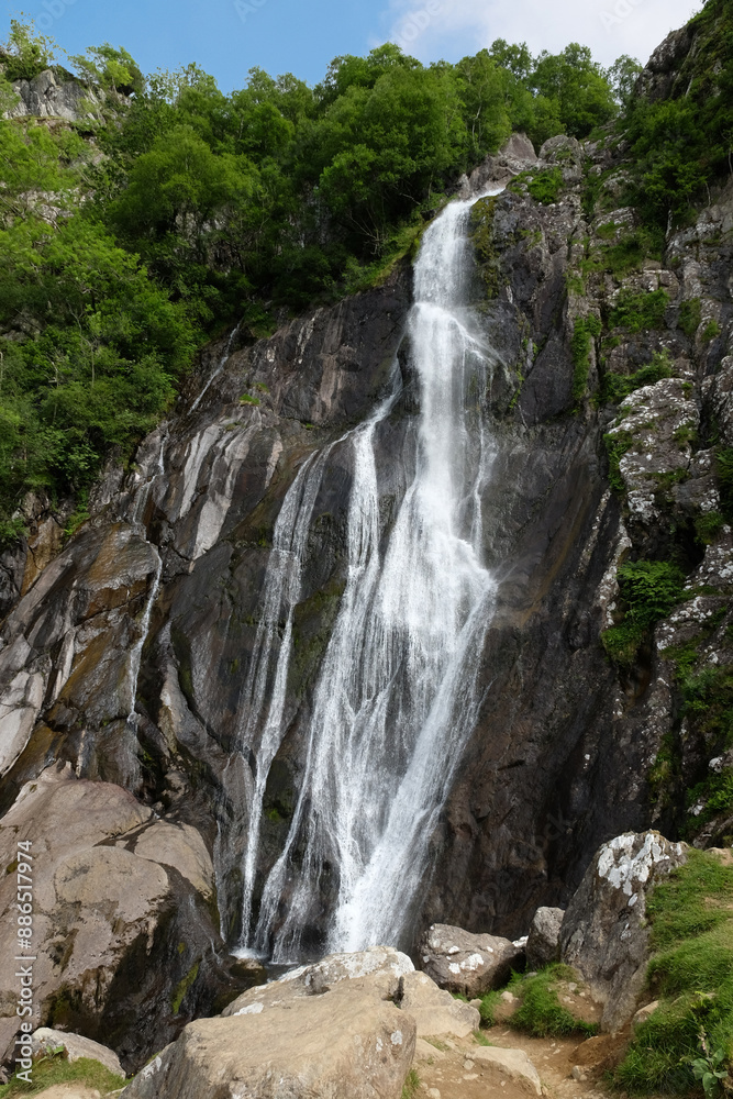 Aber Falls, part of Afron Goch, in the foothills of the Carneddau range, Snowdonia, North Wales. Aber Falls, part of Afron Goch, in the foothills of the Carneddau range, Snowdonia, North Wales.