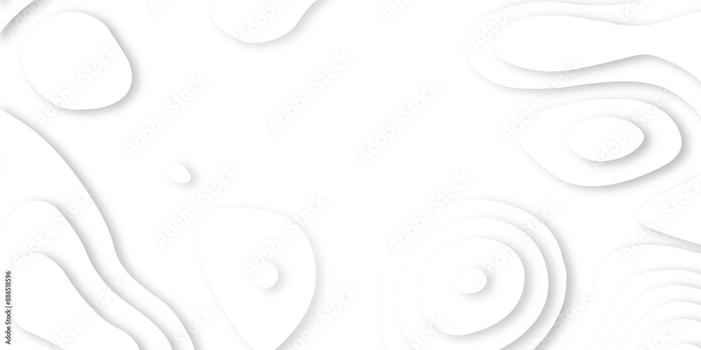 White wave. Abstract paper cut. Wavy banners. Color geometric form. Wave paper cut. Map line of topography. Vector illustration. White wave. Abstract paper cut. Wavy banners. Color geometric form. Wave paper cut. Map line of topography. Vector illustration.