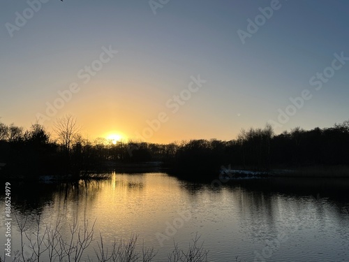 sunset on the lake