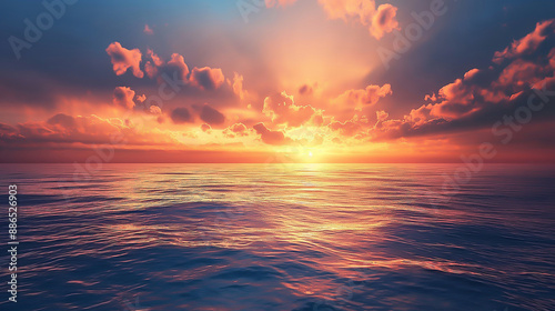 beautiful dramatic sunset over sea sunlight blue sky sea level landscape tranquil waters nature beauty revealed photo