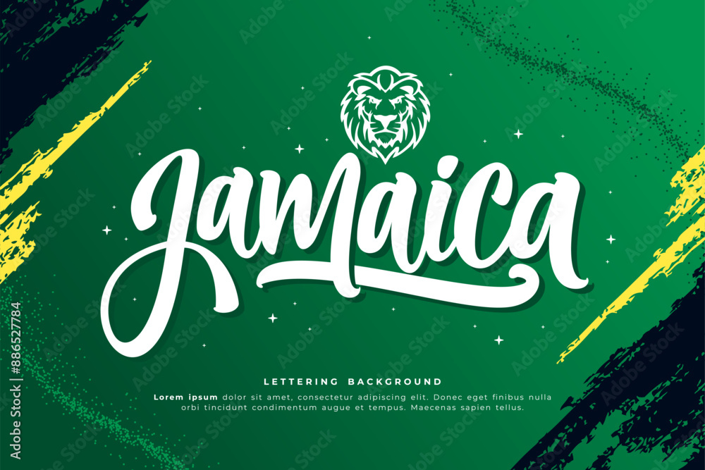 Obraz premium jamaica lettering background vector design