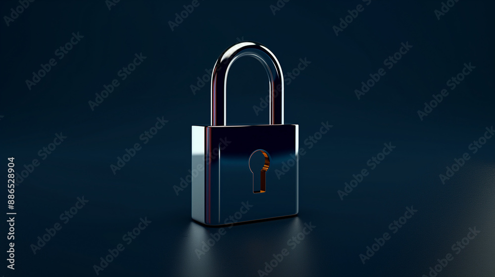 Digital padlock for computing system on dark blue background Digital padlock for computing system on dark blue background