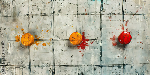 Stable Stalemate: A game of tic-tac-toe, frozen in a draw, on a plain white board. photo