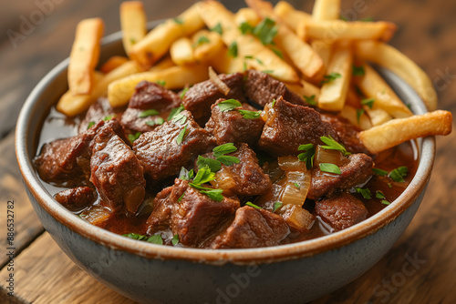 Authentic Stoofvlees: Belgian Beef Stew with Crispy Fries photo