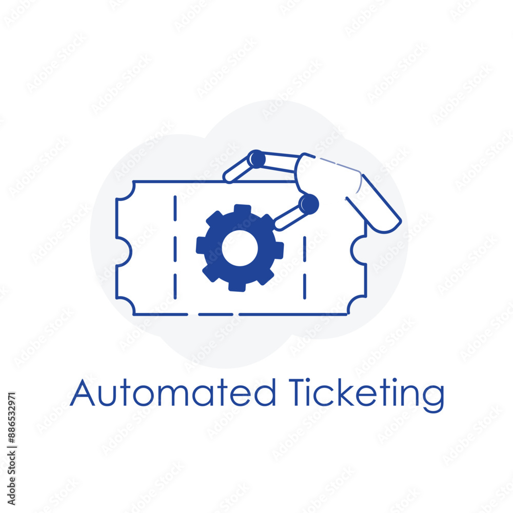 Automated Ticketing System Icon with editable stroke. Automated Ticketing System Icon with editable stroke.