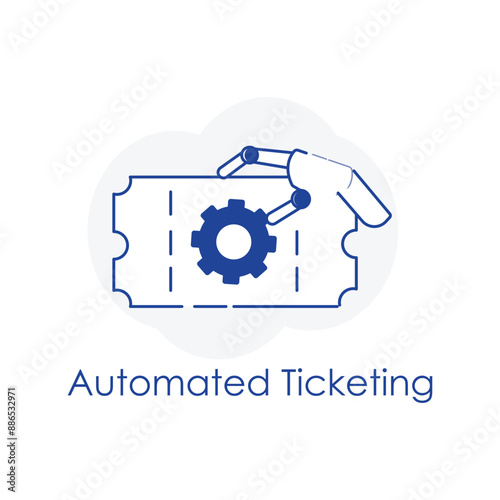 Automated Ticketing System Icon with editable stroke.