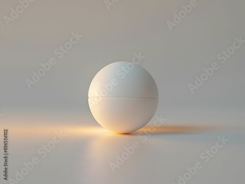  White Sphere on White Table