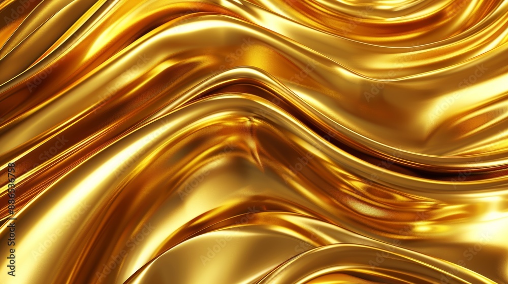 Golden liquid surface creating abstract waves, perfect for a luxurious and elegant background Golden liquid surface creating abstract waves, perfect for a luxurious and elegant background