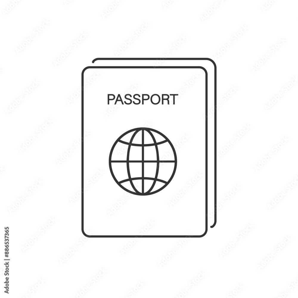 Passport Icon. Identification or Pass Document Illustration As A Simple Vector Sign & Trendy Symbol in Glyph Style for Design and Websites, Presentation or Mobile Apps Passport Icon. Identification or Pass Document Illustration As A Simple Vector Sign & Trendy Symbol in Glyph Style for Design and Websites, Presentation or Mobile Apps